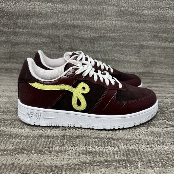 John Geiger GF-01 Burgundy Line Men's Low Top Sneakers Size 8